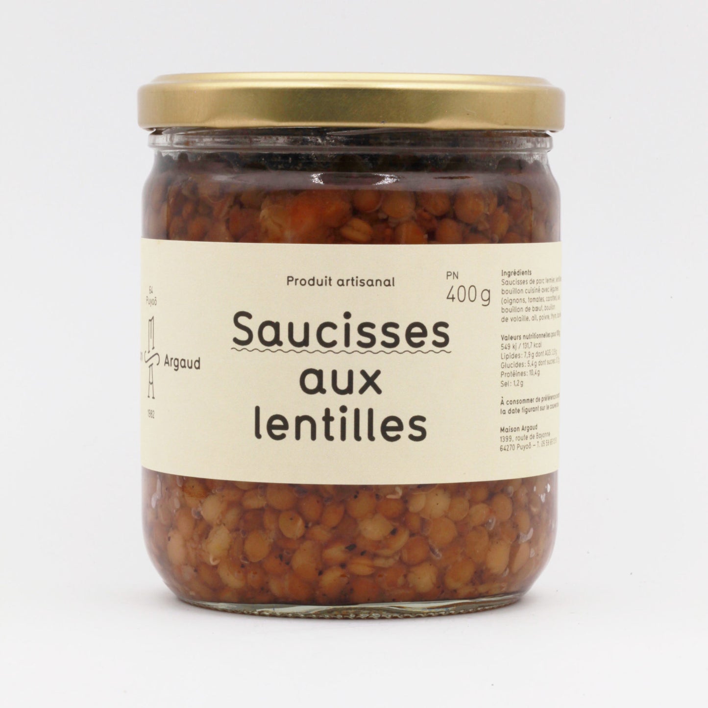 Saucisses aux lentilles 740 gr