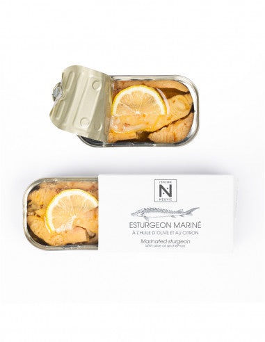 Esturgeon mariné à l'huile d'olive et au citron