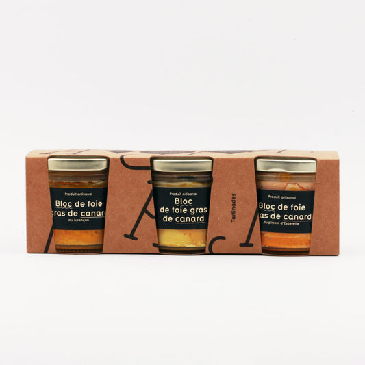 trilogie de bloc de foie gras de canard